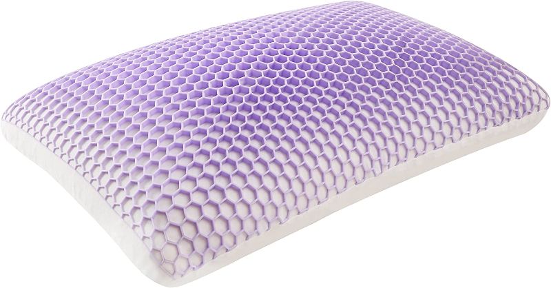 Photo 1 of Berklan Purple Harmony Pillow for Sleeping Elastic Grid Hex with Natural Latex Core 100% Cotton Breathable Pillow Cover
 24"