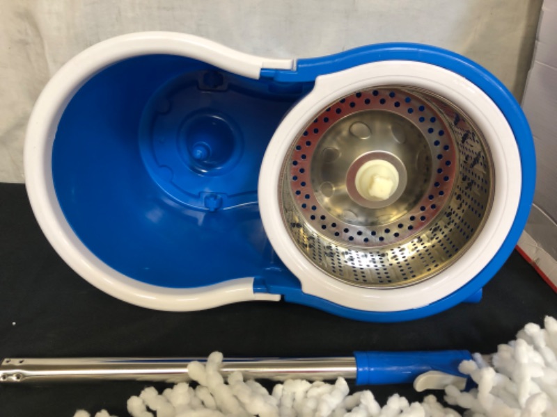 Photo 2 of 360° Rotating Head Easy Spin Dry Floor Mop Bucket + 2X Head Microfiber Spinning
