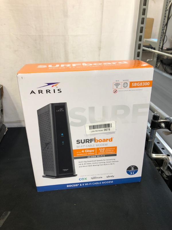Photo 2 of ARRIS SURFboard SBG8300 DOCSIS 3.1 Gigabit Cable Modem & AC2350 Dual Band Wi-Fi Router, Approved for Cox, Spectrum, Xfinity & others (black) , Packaging may vary
