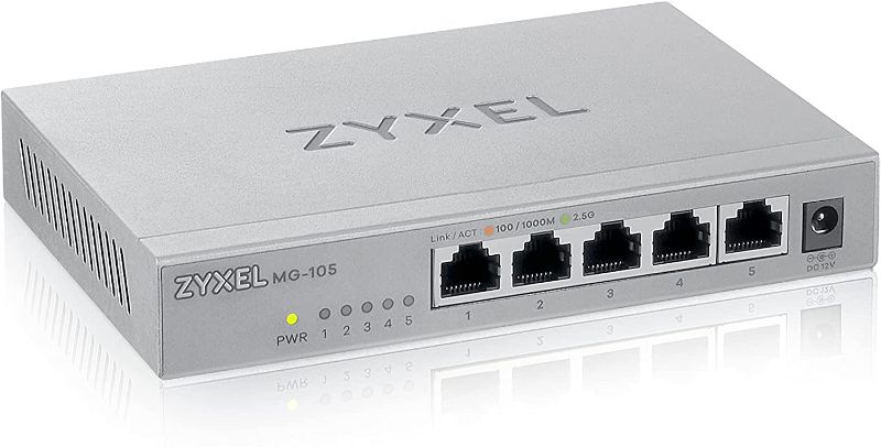 Photo 1 of Zyxel 5-Port 2.5G Multi-Gigabit Unmanaged Switch for Home Entertainment or SOHO Network [MG-105]
