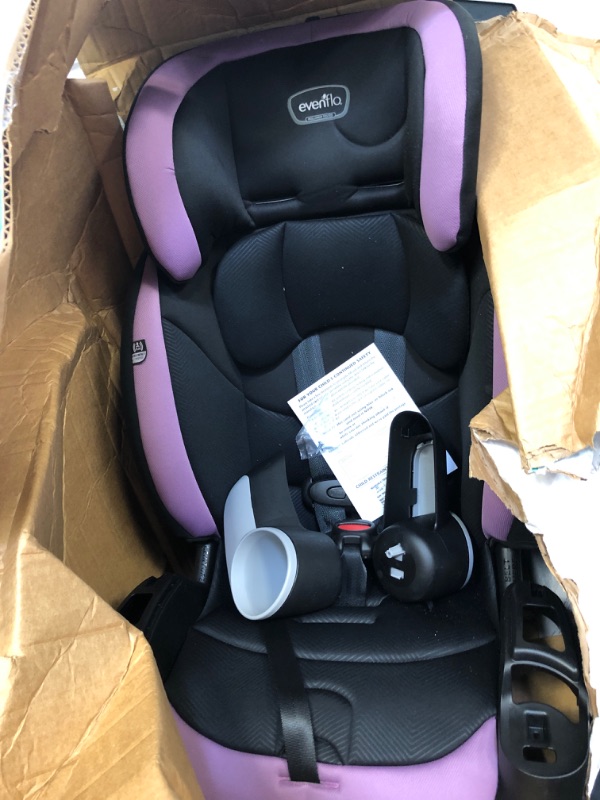 Photo 5 of Evenflo Maestro Sport Convertible Booster Car Seat, Forward Facing, High Back, 5-Point Harness, For Kids 2 to 8 Years Old, Whitney Pink
