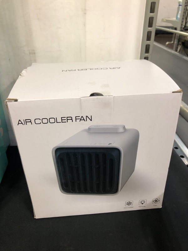 Photo 2 of Portable Air Conditioner Cooling Fan, Mini Air AC Uint with 3 Speed Modes, High-power Triple Refrigeration Mini Evaporative, Double Ice Lattice, Personal Air Conditioner Coller for Bedroom, Office, Room, Car, Camping Tent
