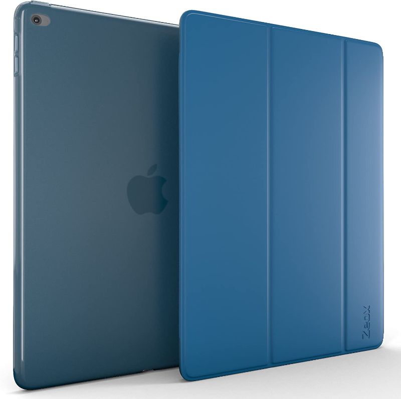 Photo 1 of Zeox iPad Mini 4 Case (2015 release) - Slim Ultra Lightweight Stand Smart Protective Cover with Transparent Anti Fingerprint Back Protector & Auto Sleep/Wake Feature for Apple iPad Mini 4 - Blue
