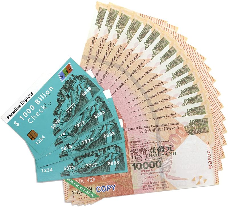 Photo 1 of Ancestor Money Credit Card, 320 PCS Joss Paper Hell Bank Note Spirit Ghost African Ancestor Money to Burn, for Funerals, Tomb Sweeping Day and The Hungry Ghost Festival
 2 COUNT 