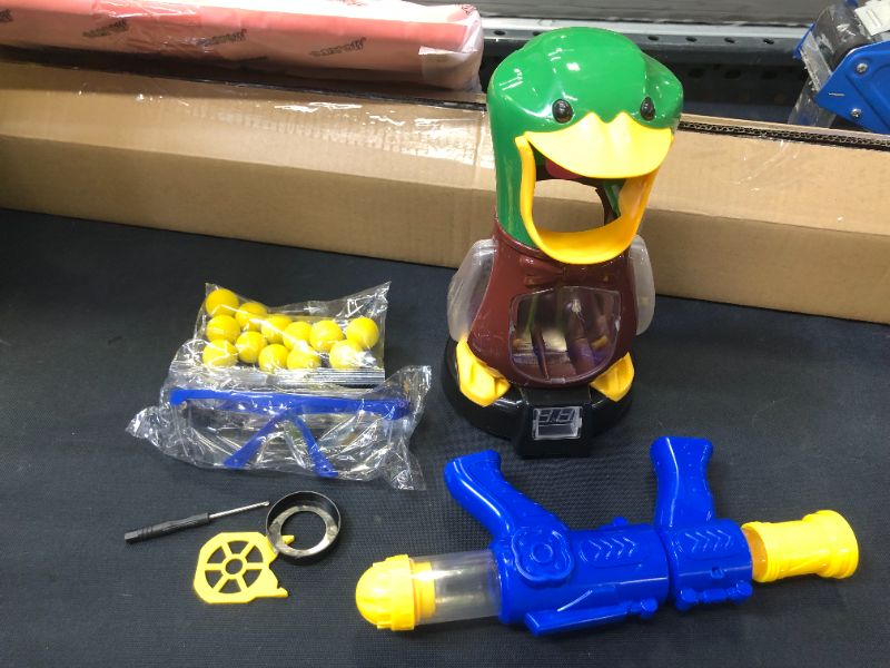 Photo 2 of Duck Shooting Toys for Kids 3-5 Years, Toy Popper Gun with Electric Movable Target, Interactive Competition Game Gift for Boys and Girls
