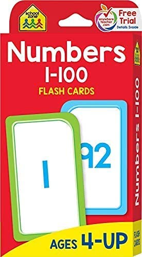 Photo 1 of School Zone Numbers 1-100 Flash Cards
 4 COUNT 