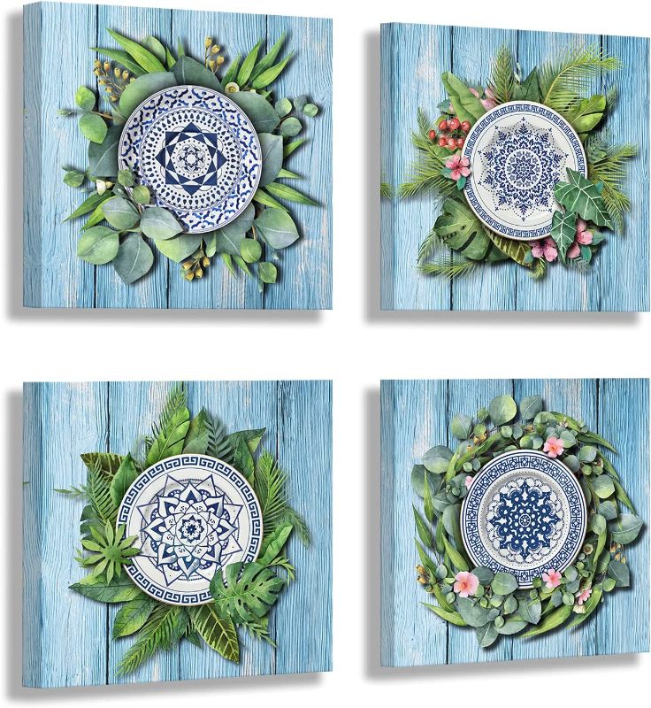 Photo 1 of Bedroom Wall Art for Dining Room Wall Decor, Wall-Art, Wall Art for Bedroom Living Room, Modern Wall Art, Kitchen Decorations Wall, Birthday Gifts for Women 14x14 inches each panel, 4 piece set
