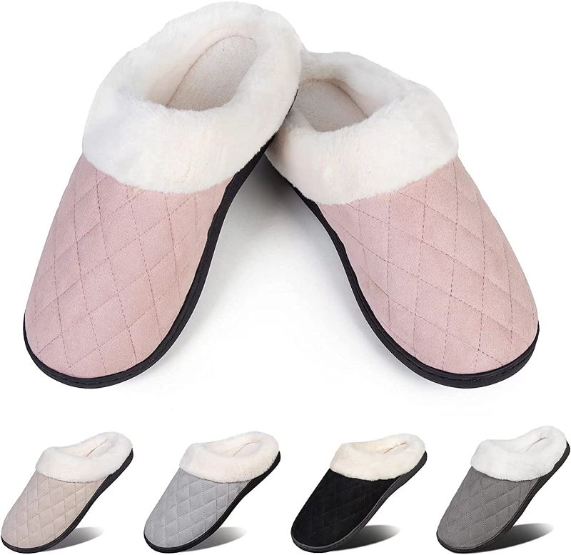 Photo 1 of Women's Slippers Men's Warm Slippers Home Shoes Comfortable Memory Foam Anti-Slip House Cotton Shoes Indoor & Outdoor
 SIZE 9