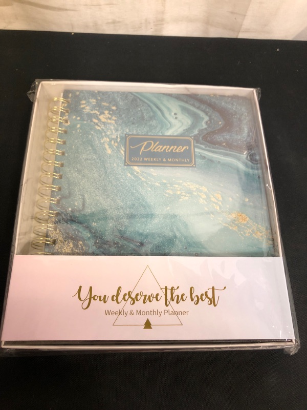 Photo 2 of 2022 Planner - Weekly Monthly Planner 2022 From Jan to Dec, 8" x 10", Planner 2022 with Monthly Tabs, Twin-Wire Binding, Hard Cover, Inner Pocket, Planner 2022 Perfect for Office & School & Home
