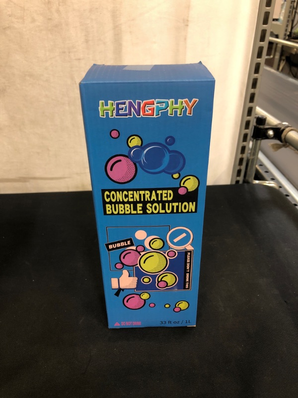 Photo 2 of HENGPHY Bubble Solution Concentrate, 33 oz (Up to 2.5 Gallon) Giant Bubbles Mix Refills Non Toxic with Leak-Proof Design Bubble Liquid
