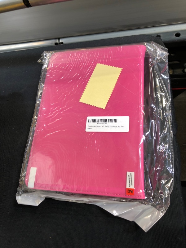 Photo 1 of Zeox iPad Air 2 Case - 360 Degree Rotating Stand Case with Smart Cover Auto Sleep/Wake Feature for Apple iPad Air 2 (iPad 6) 2014 Model, Hot Pink
