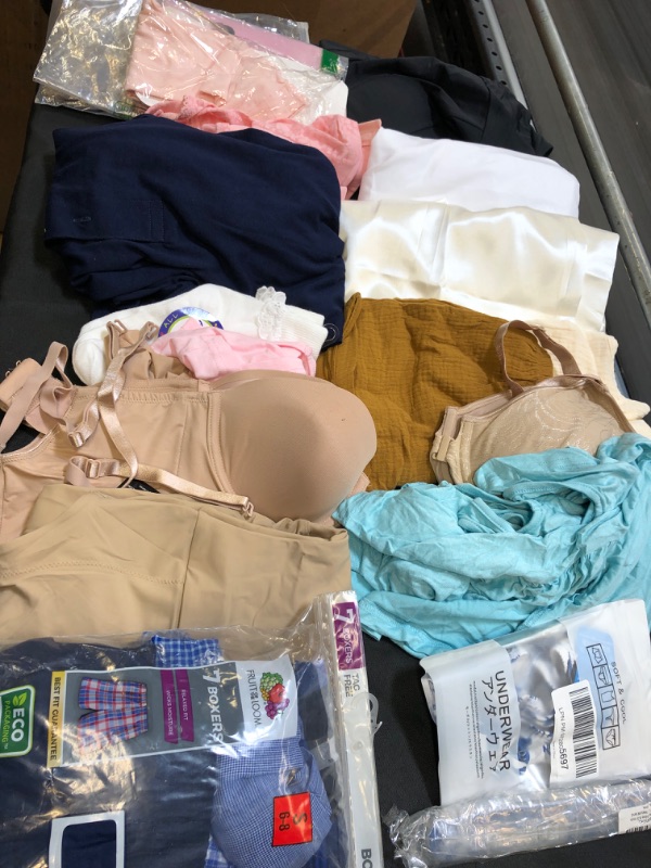 Photo 1 of MISC LOT OF ITEMS NEW/USED CLOTHING UNDERGARMENTS VARIOUS SIZE