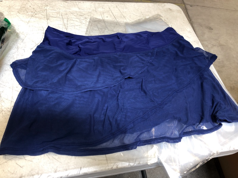 Photo 2 of Aleumdr Women's Waistband Layered Swimdress Ruffle Swim Skirt Swimsuit Bottom SIZE XX-Large Blue