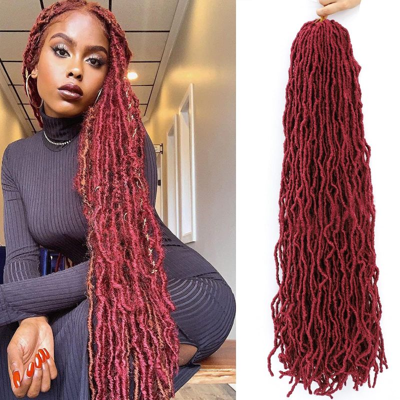 Photo 1 of 32Inch 3Packs Extended Soft Locs Crochet Hair for Black Women, New Faux Locs for Distressed Locs, Natural Pre Looped Butterfly Style Hair (32Inch, 3Packs, BUG)