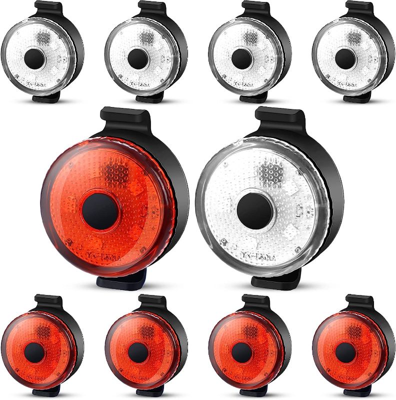 Photo 1 of 10 Pcs Bike Lights Front and Back Rechargeable Bright Bicycle Light Set Bike Headlight 3 Light Mode Options LED Bicycle Light for Night Riding Cycling Safety