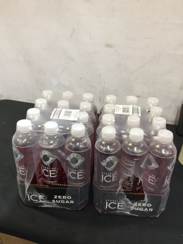 Photo 3 of  Sparkling ICE, Black Raspberry Sparkling Water, Zero Sugar Flavored Water, with Vitamins and Antioxidants, Low Calorie Beverage, 17 fl oz Bottles (Pack of 12) 2 pack 
EXP 06/14/2022