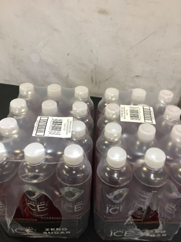 Photo 2 of  Sparkling ICE, Black Raspberry Sparkling Water, Zero Sugar Flavored Water, with Vitamins and Antioxidants, Low Calorie Beverage, 17 fl oz Bottles (Pack of 12) 2 pack 
EXP 06/14/2022