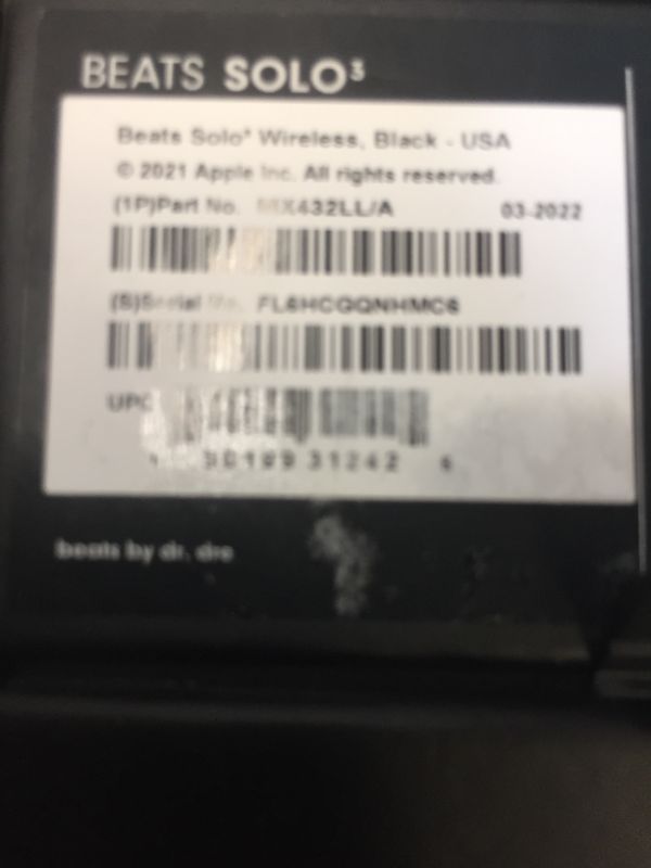 Photo 3 of Beats Solo3 Wireless on-Ear Headphones with Apple W1 Headphone Chip - Black