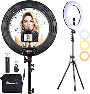 Photo 1 of Inkeltech Ring Light - 18 inch 3000K-6000K Dimmable Bi-Color Light Ring, 60W LED Ring Light with Stand, Lighting Kit