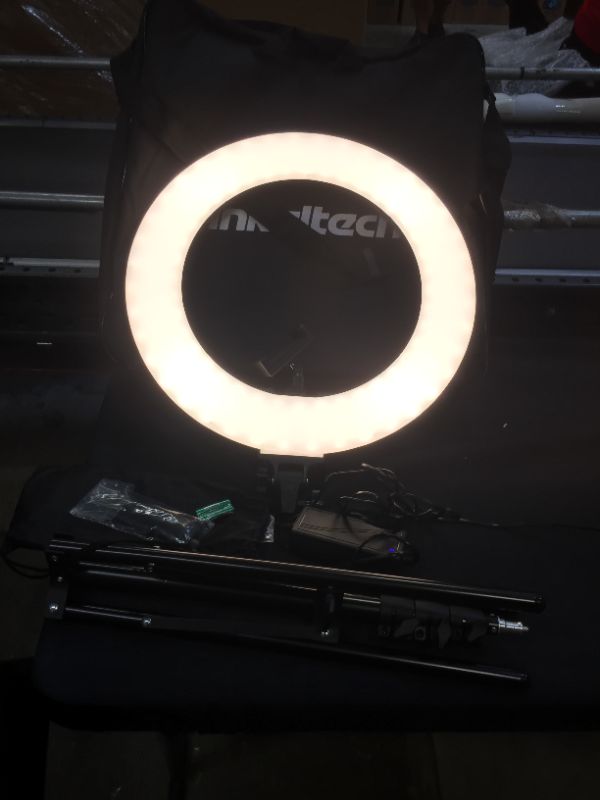 Photo 2 of Inkeltech Ring Light - 18 inch 3000K-6000K Dimmable Bi-Color Light Ring, 60W LED Ring Light with Stand, Lighting Kit