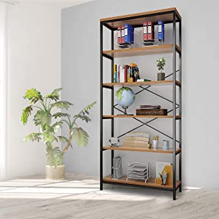 Photo 1 of 5 Tier Industrial Bookshelf, Vintage Standing Storage Shelf, Display Shelving Units, Tall Bookcase, Industrial Metal 