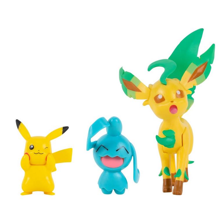 Photo 1 of Pokemon Battle Figure Set Pikachu Wynaut and Leafeon New in Box
