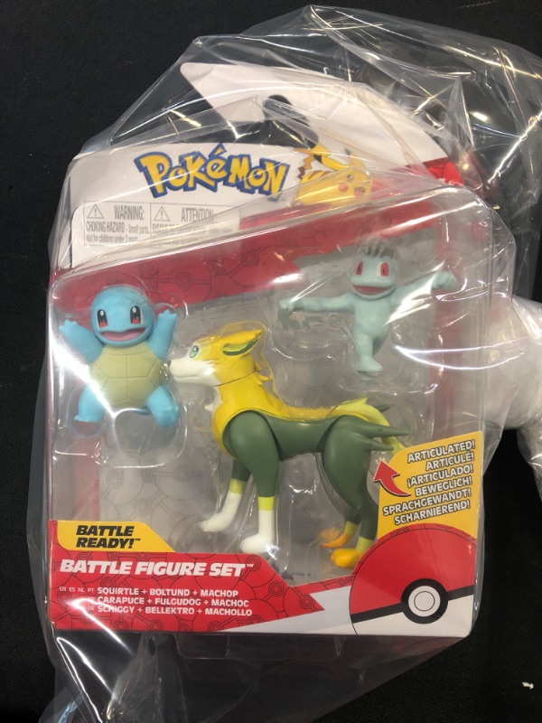 Photo 2 of Pokemon Battle Figure Set Articulated 3-inch Boltund 2-inch Squirtle and Machop
