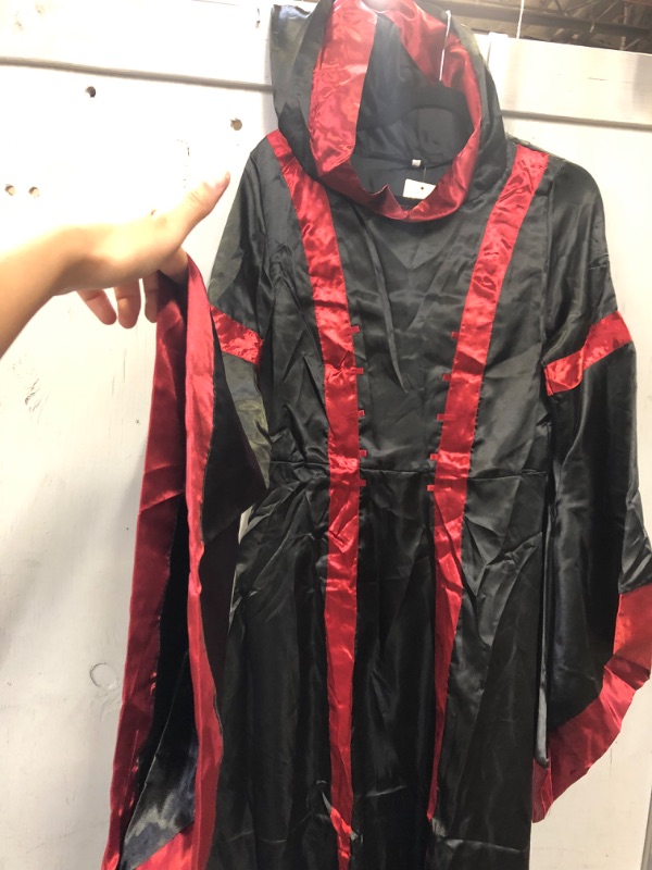 Photo 2 of HOODED ROBE CLOAK COSTUME RED AND BLACK SIZE XXL  ( 2 PK ) 