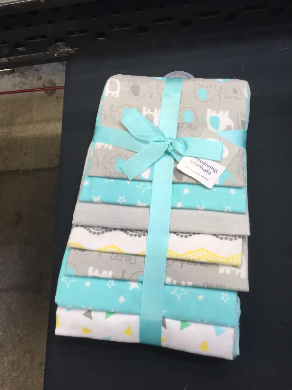 Photo 1 of Luvable Friends Unisex Baby Cotton Flannel Receiving Blankets, Basic Elephant 7-Pack, One Size
