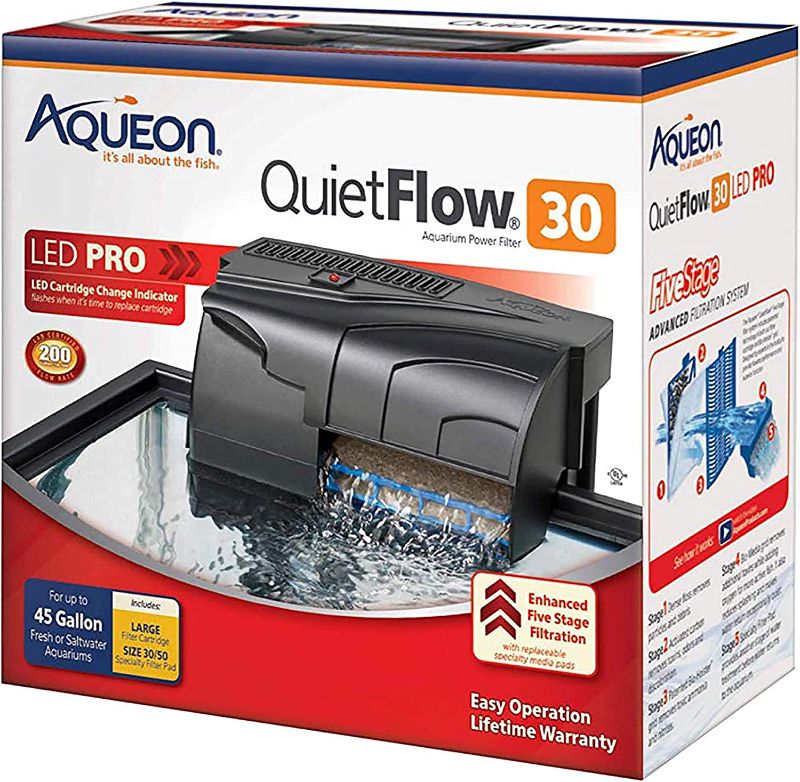 Photo 1 of Aqueon QuietFlow 30 LED PRO Aquarium Fish Tank Power Filter For Up To 45 Gallon Aquariums