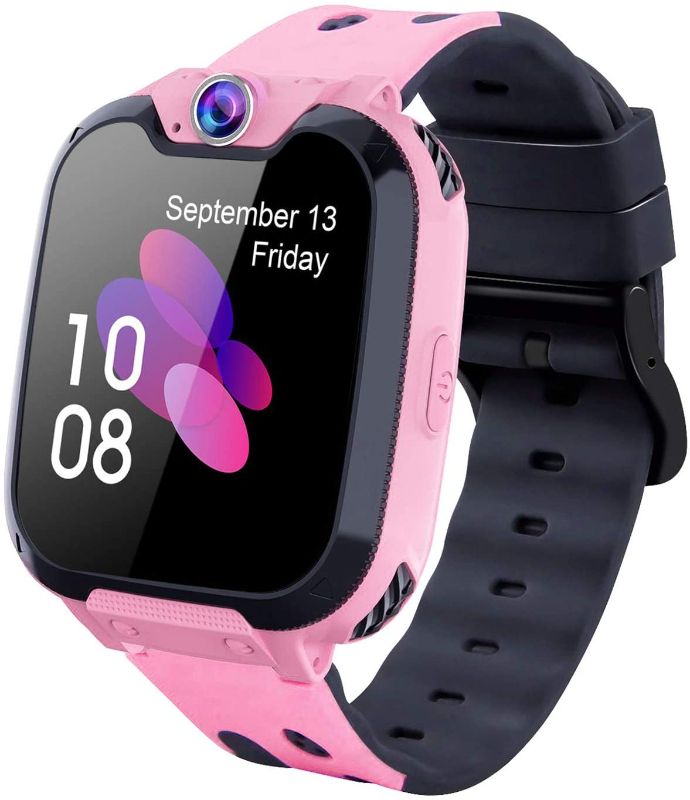 Photo 1 of Kids Smart Watch for Boys Girls - HD Touch Screen Sports Smart Watch for 4-12 Years Kids Watches with Camera 16 Learning Games Recorder Alarm Music Player for Children Teen Students (Pink)