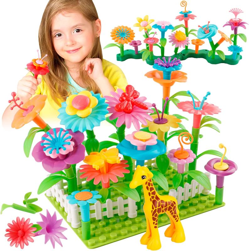 Photo 1 of Flower Garden Building Toys for Toddler Girls - Stem Toys for 3 4 5 6 Year Old Kids Preschool Learning Activities, Educational Floral Gardening Stacking Toy Set, Birthday Gifts for Girls Age 3-6