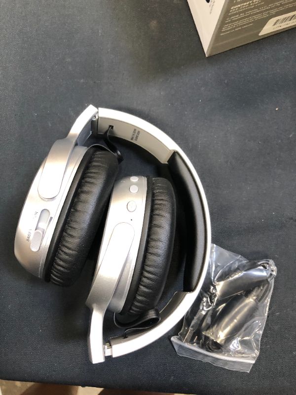 Photo 2 of Altec Lansing MZX701- Gry Rumble Bass Boosted Over Ear Bluetooth Headphones with Omnidirectional Vibration, 10 Hour Battery Life and Voice Assistant Integration, Dynamic Bass, Grey