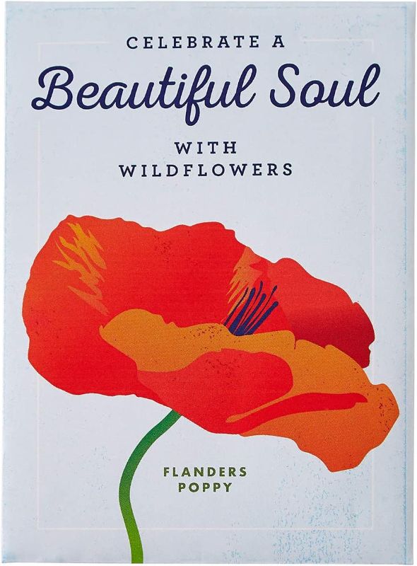 Photo 1 of American Meadows Wildflower Seed Packets "Celebrate a Beautiful Soul" Memorial Favors (Pack of 20) - Red Poppy Seed Mix, Favors for Funerals, Wakes, Viewings, Visitations, Memorial Services