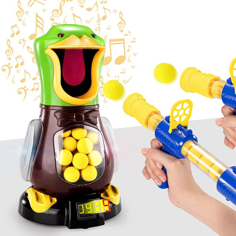 Photo 1 of Duck Shooting Toys for Kids 3-5 Years, 2 Packs of Toy Foam Blasters with Movable Target, Interactive Competition Game Gift for Boys and Girls Ages 6 7 8 9+ Years Old