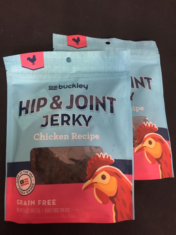 Photo 2 of 2 PACK Buckley Functional Healthy Hip And Joint Dog Jerky Treats, Chicken, 5 Ounce(Packaging May Vary) BB 7/13/22