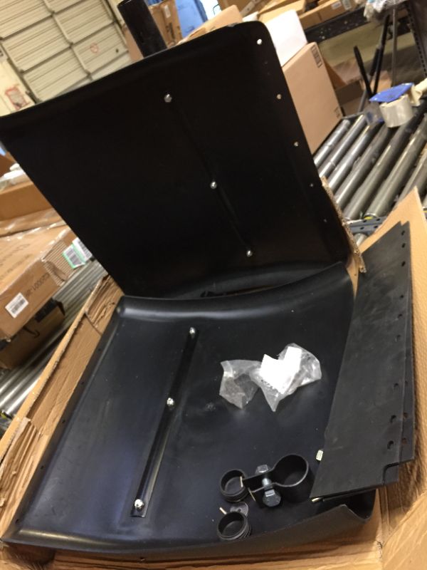 Photo 3 of 24"x24" Black Poly Quarter Fender Set, in pair, Super Toughness,Plastic Quarter Fender.?FLT1900?,Semi Truck. - - HARDWARE LOOSE IN BOX
