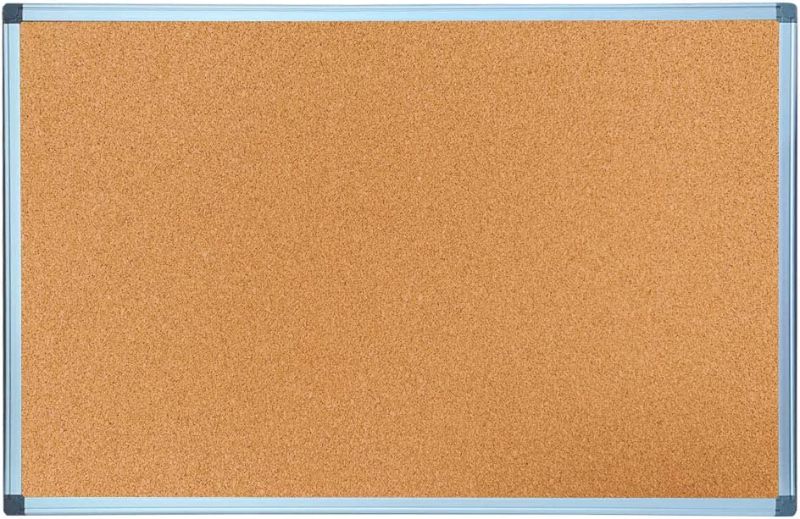 Photo 1 of BIBOC 24 x 36 inches Cork Board, Bulletin Board,Felt Board, Pin Board, Notice Board, Memo Board for Homes or Offices, 24 X 36 Inches, Silver Aluminium Frame