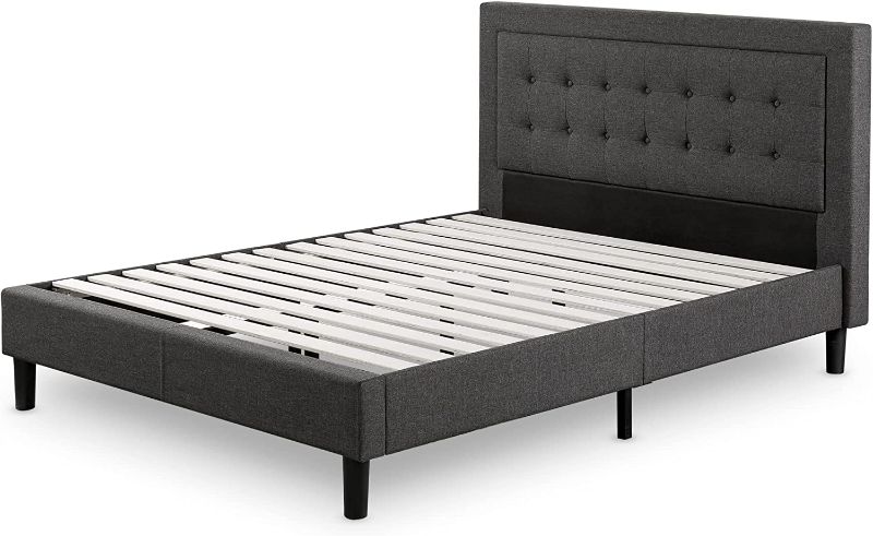 Photo 1 of Zinus Dachelle Upholstered Platform Bed Frame / Mattress Foundation / Wood Slat Support / No Box Spring Needed / Easy Assembly, Full
