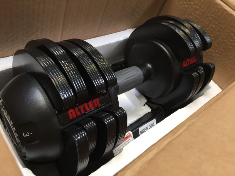 Photo 3 of ALTLER Adjustable Dumbbell, 22lb/25lb/44lb/52lb Single Dumbbell Set with Tray for Workout Strength Training Fitness,