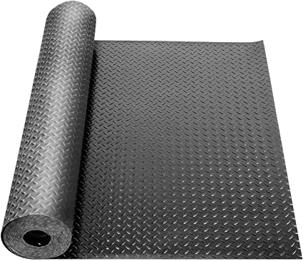 Photo 1 of  Rubber Diamond Garage Floor Roll Diamond Tread Rollout Garage Flooring Rolls Diamond Plate Rubber Flooring Rolls Diamond Plate Pattern Flooring for Garage Industry Gym
