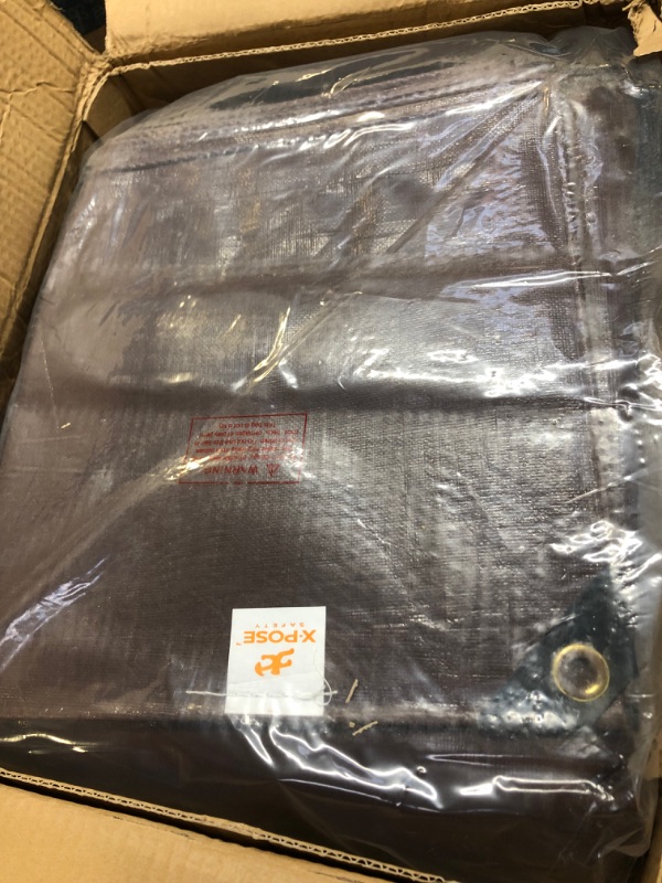 Photo 1 of 20' x 30' Super Heavy Duty 16 Mil Brown Poly Tarp Cover - Thick Waterproof, UV Resistant, Rip and Tear Proof Tarpaulin with Grommets and Reinforced Edges - by Xpose Safety
