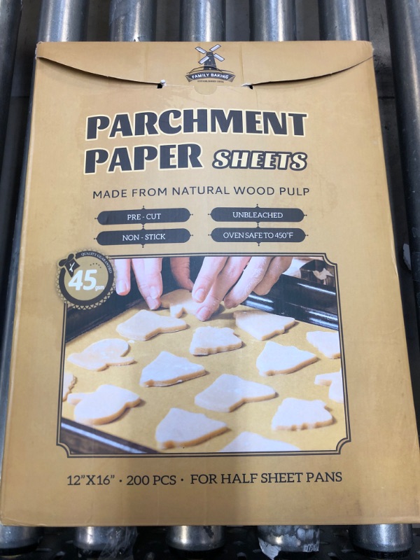 Photo 2 of 200 Pcs Unbleached Parchment Paper Baking Sheets, 12 x 16 Inch, Precut Non-Stick Parchment Sheets for Baking, Cooking, Grilling, Air Fryer and Steaming - Unbleached, Fit for Half Sheet Pans