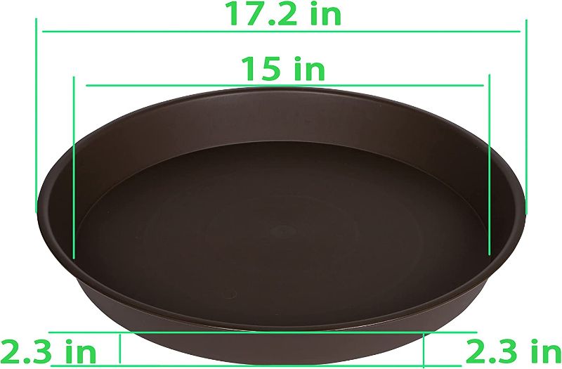 Photo 1 of Angde 2 Pack of 16 17 inch Tray, Large Plant Saucer, Bird Baths Tray, Deep Durable Bird Bath Bowls only, Birdbaths for The Garden, Flower Pot Saucers Round...
