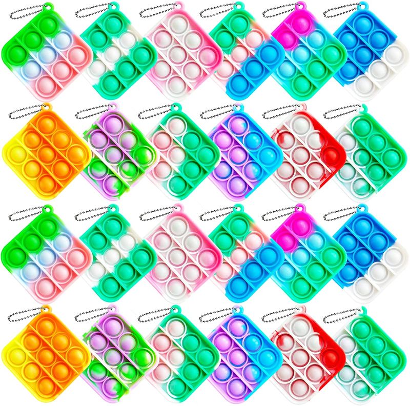 Photo 1 of MuMuZi 24PCS Mini Pop Bubble Fidget Toy Pack, Simple Silicone Fidget Toy, Keychain Bubble Pop Desk Toy, Decompression Toys Suitable for Kids Adults
