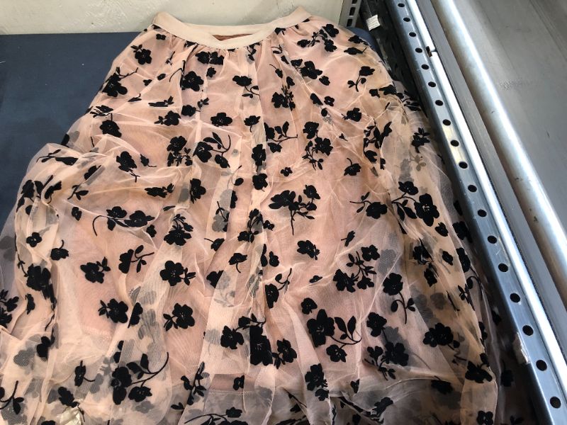 Photo 2 of Dirholl Women's A-Line Fairy Elastic Waist Tulle Midi Skirt Flowers size M
