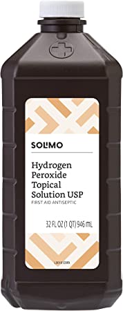Photo 1 of Amazon Brand - Solimo Hydrogen Peroxide Topical Solution USP, 32 Fl Oz PACK OF 5
EXP FEB 2023