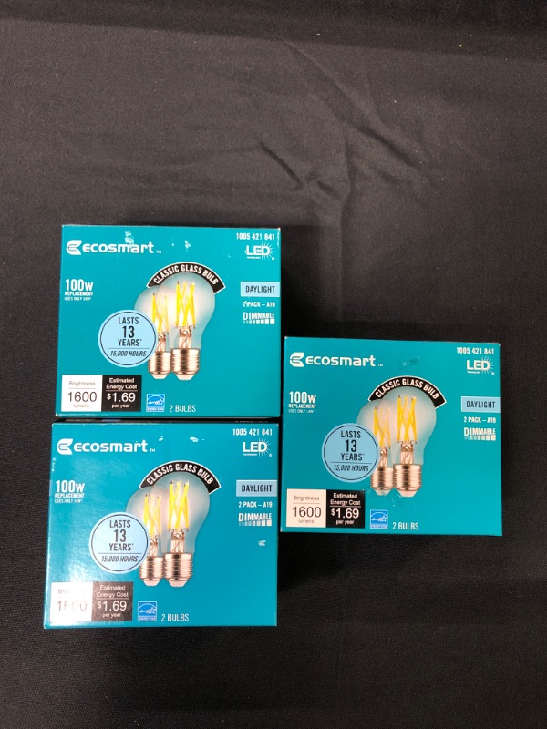 Photo 2 of 100-Watt Equivalent A19 ENERGY STAR and CEC Dimmable LED Light Bulb in Daylight (2-Pack)
bundle of 3 