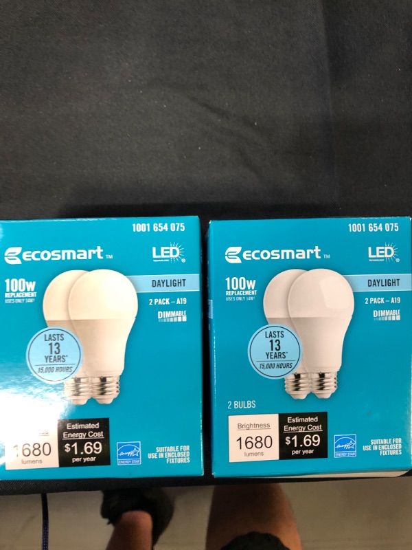 Photo 2 of 100-Watt Equivalent A19 Dimmable Energy Star LED Light Bulb Daylight (2-Pack)
bundle of 20