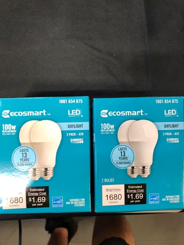 Photo 2 of 100-Watt Equivalent A19 Dimmable Energy Star LED Light Bulb Daylight (2-Pack)
bundle of 2